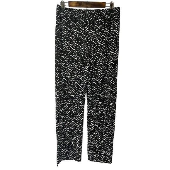 Travelers by Chico's Pant Wide Leg Black with White Polka Dots - Picture 6 of 7